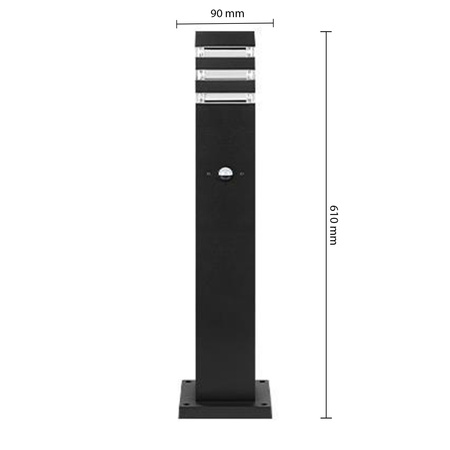 Lampa Ogrodowa Słupek Zewnętrzny Stojący E27 LED Czujnik Ruchu