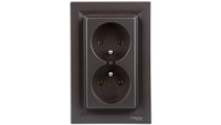 ASFORA Gniazdo 2x2P+PE stal EPH9800262