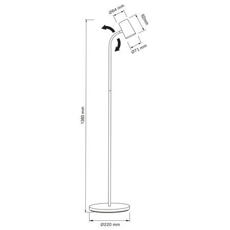 Lampa Podłogowa Oprawa Stojąca GU10 Czarna Felix Sanico Goldlux