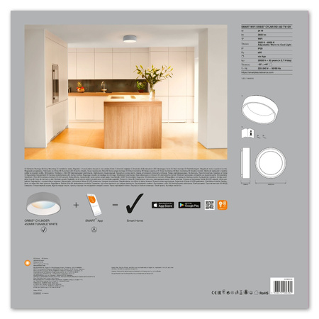 Plafon LED lampa sufitowa ORBIS Cylinder 24W 2800lm ciepła-zimna 45cm SMART+ WiFi LEDVANCE