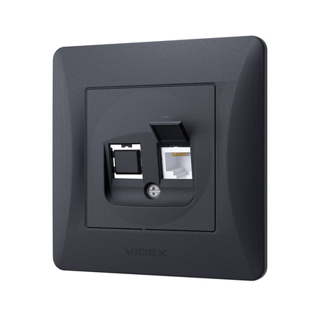 Gniazdo Pojedyncze Komputerowe RJ45 Natynkowe Czarne BINERA VIDEX