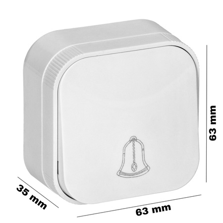 Dzwonek Przycisk Dzwonkowy ToDo Natynkowy IP20 ORNO BIAŁY