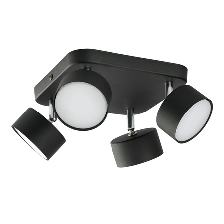 Lampa Sufitowa Natynkowa CLARK BLACK Ruchoma Czarny Chrom Nowoczesna 4xGX53 3405 TK Lighting