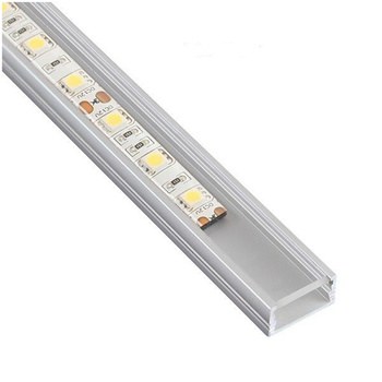 Profil Aluminiowy natynkowy MINI do taśm LED nawierzchniowy, nakładany 2m Aluminium + Przezroczysty Klosz