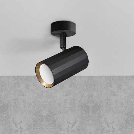 Oprawa Ścienno-Sufitowa Reflektor Punktowy GU10 Czarna Złota NICEA Sanico Goldlux