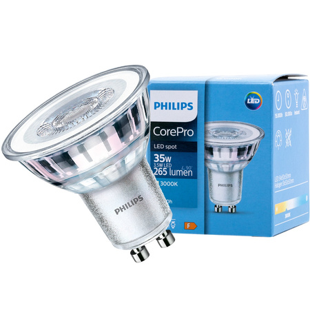 Żarówka LED GU10 3,5W = 35W 255lm 3000K Ciepła 36° PHILIPS