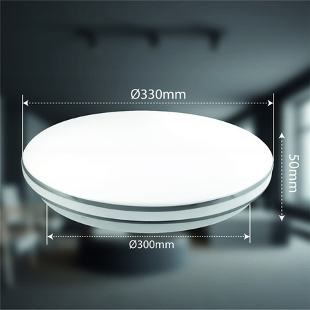 Plafon LED Lampa Sufitowa Okrągła KIRO 18W 4000K 33cm IP44