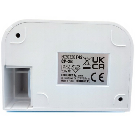 Czujnik Ruchu i Zmierzchu PIR 180° 12m IP44 Biały