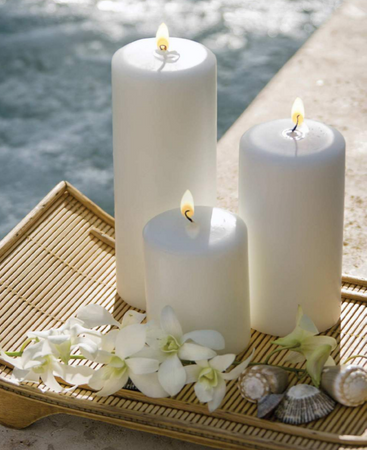 Świece Walec Wotywne 6x4 cm Zestaw 4 Sztuk Białe