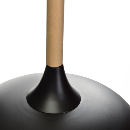 Lampa wisząca TAYLOR 1xE27 Klasyczny Klosz Czarna MLP6218 Milagro Metal + Drewno