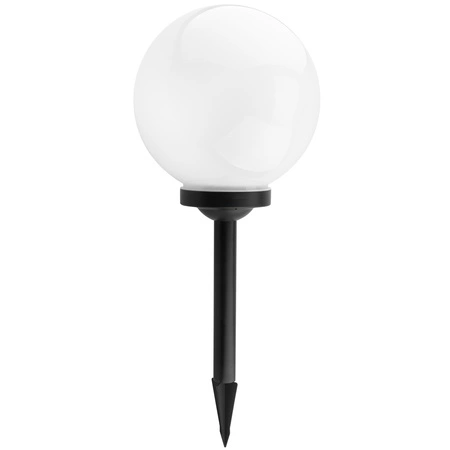 Lampa Solarna Ogrodowa LED ATRIS Wbijana Naziemna Biała Kula 25cm RGB LUMILED