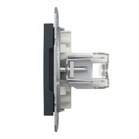 Gniazdo Komputerowe Podwójne 2x RJ45 kat. 6 UTP bez Ramki Asfora IP20 Antracyt