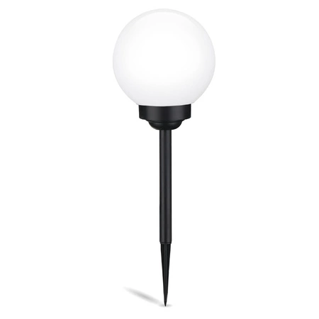 Lampa Solarna Ogrodowa LED ATRIS Wbijana Naziemna Biała Kula 20cm RGB LUMILED
