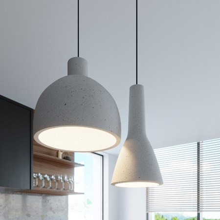 Lampa Sufitowa Wisząca Zwis E27 Półokrągła Szara Industrialna Damaso Sollux