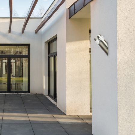 Lampa Ogrodowa Zewnętrzna Kinkiet Elewacyjny LED 7W 560lm 4000K IP54 Srebrny Nowoczesny Lisbon Rabalux