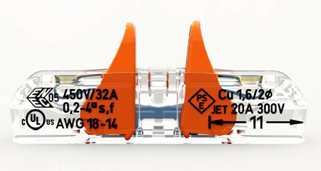60x Złączka Instalacyjna Szybkozłączka Przelotowa WAGO 221-2411 na PRZEWÓD 2x0,2-4mm