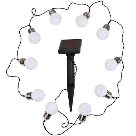 Girlanda Solarna Ogrodowa Łańcuch Świetlny 3.8m 10 LED Mlecznych Kuleczek