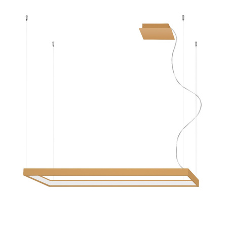 Lampa Sufitowa LED Wisząca TUULA M 50W 3000K Żyrandol Prostokątna 110x30 Złota SOLLUX