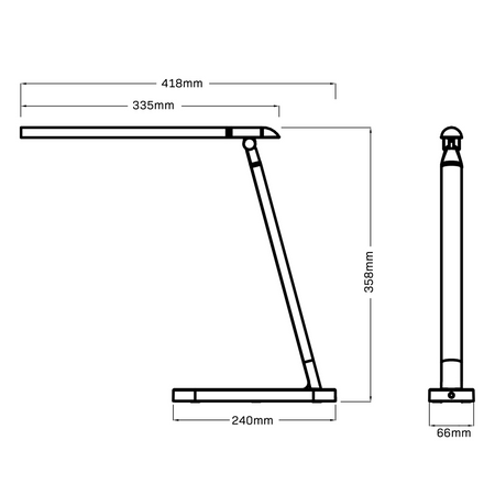 Lampka Biurkowa LED Stołowa 7W 400lm 4000K Neutralna 120° Biała Srebrna Ściemnialna Madera Sanico Goldlux
