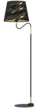 Lampa Stojąca Podłogowa HERMES Czarna Złota 1xE27 Milagro