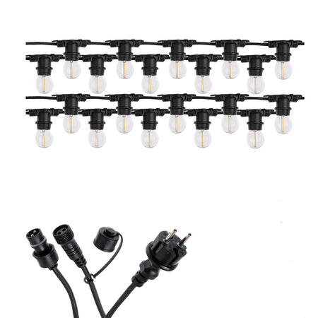 Girlanda Ogrodowa Zewnętrzna Łańcuch Świetlny 20m 20xE27 LED 1,3W