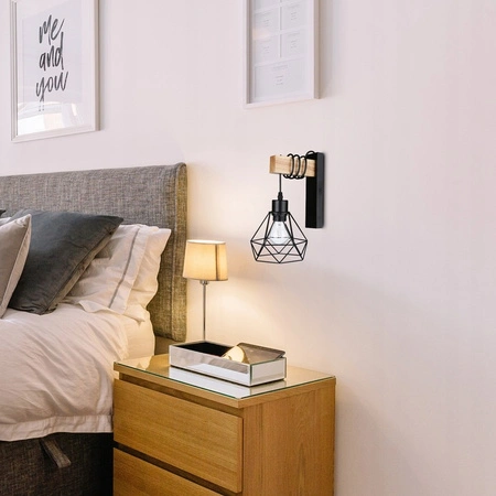 Lampa Ścienna Wisząca Kinkiet Spot E27 Czarny Brązowy Otto Masterled