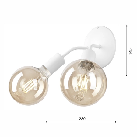 Lampa Ścienna Kinkiet VIGGO 2xE27 Biały KM-2.122 Lamkur