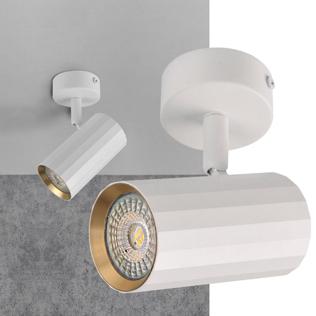 Oprawa Ścienno-Sufitowa Reflektor Punktowy GU10 Biała Złota NICEA Sanico Goldlux