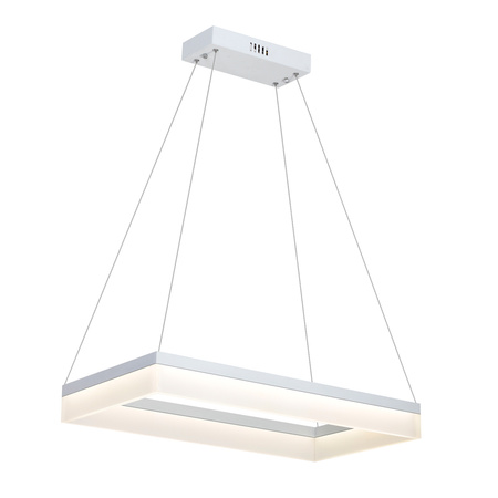 Lampa wisząca CUBO biały prostokąt 36W LED IP20 Metal i akryl styl nowoczesny minimalistyczny Milagro