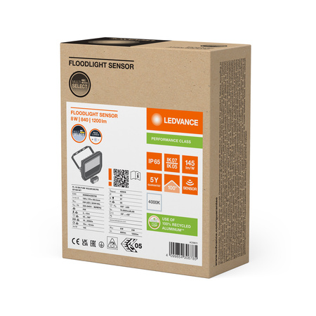 Naświetlacz LED Reflektor Zewnętrzny Lampa 10W 1200lm 4000K IP65 Biały Z Czujnikiem Ruchu i Zmierzchu Floodlight Ledvance