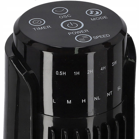 Wentylator Kolumnowy Tuba Cyrkulator Powietrza Wiatrak Stojący Czarny 92cm 45W + Pilot