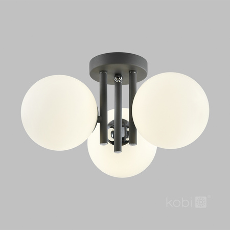 Lampa Sufitowa Dekoracyjna 3x G9 Szara Elegance Kobi