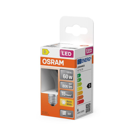 Żarówka LED P45 Kulka E27 5.5W = 60W 806lm 2700K Ciepła 300° Retrofit Filament CLASSIC Osram