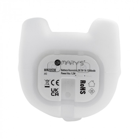 Lampka Nocna Dziecięca LED 1.2W 3000K Ciepła + Wielokolorowa RGB USB Akumulatorowa 1200mAh Niebieska KRÓWKA RÓŻOWA MARY'S