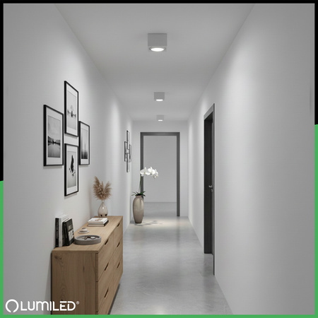 Oprawa Natynkowa HALOGENOWA Tuba Spot Ruchoma Kwadratowa Biała 50mm + Wkład LED 7W 3000K AMAT-S LUMILED