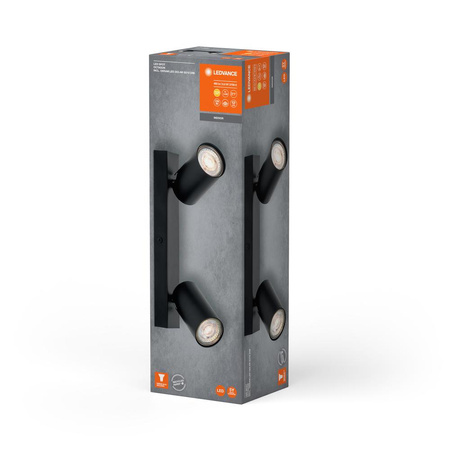 Lampa LED Ścienna Sufitowa Kinkiet Oprawa Natynkowa 6.8W 460lm 3000K Ciepła Ściemnialna Czarny LED Spot Octagon Ledvance