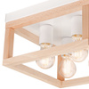 Lampa Sufitowa VILLY 4xE27 Biała Drewniana LM - 4.175 Lamkur