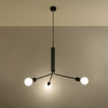 Lampa Sufitowa Wisząca Zwis 3x E27 Żyrandol Nieregularna Czarna Industrialna Duomo Sollux