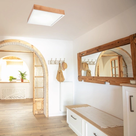 Plafon LED Lampa Sufitowa SANTIAGO 4xE27 Kwadratowa Dębowa LD-PD-9.6 Lamkur