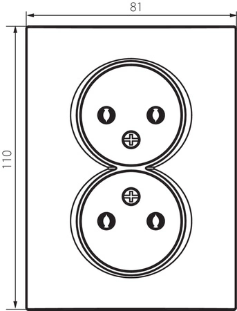 Gniazdo Sieciowe Zasilające Podwójne 16A Uziemienie Prostokątne Czarne LOGI Kanlux