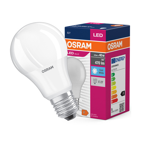 Żarówka LED E27 A55 4.9W = 40W 470lm 4000K Neutralna 200° OSRAM