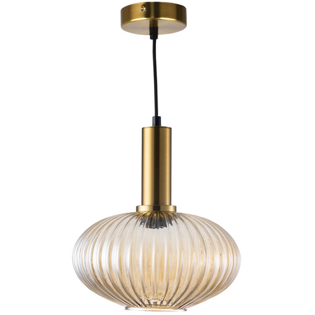 Lampa Wisząca Sufitowa NORFOLK E27 Zwis Bursztynowa GOLDLUX (Polux)