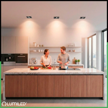 Oprawa Halogenowa Podtynkowa Ruchoma Kwadratowa Czarna GU10 MR16 VENTUS Lumiled