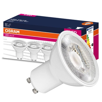 3x Żarówka LED PAR16 Reflektor GU10 6.9W = 80W 575lm 4000K Neutralna 60° VALUE Osram