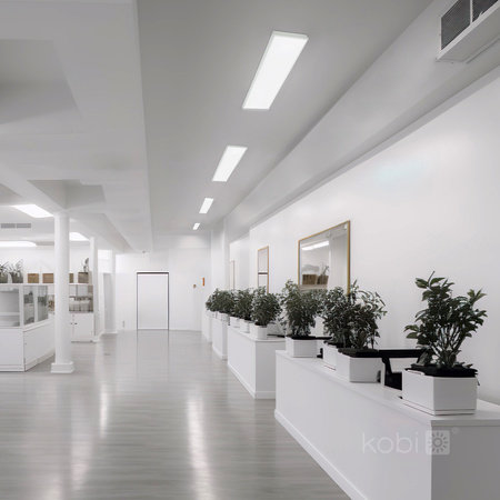 Ramka Natynkowa 45mm do Panelu LED 30x120cm Klik Biała Kobi