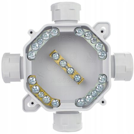 Puszka Instalacyjna Natynkowa Hermetyczna PG16 75x75x33mm Rozgałęźna z Dławikami Szara PAWBOL