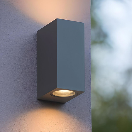 Kinkiet Ogrodowy Lampa Elewacyjna Zewnętrzna LED 2x GU10 IP54 Szary ARON Videx