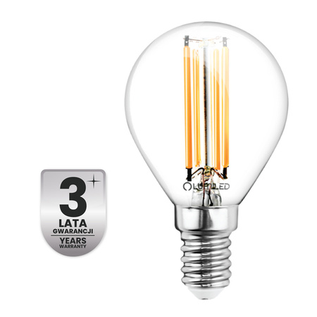 Żarówka LED E14 Kulka P45 2,2W 470lm = 40W 4000K Neutralna 360° Filament KLASA A LUMILED