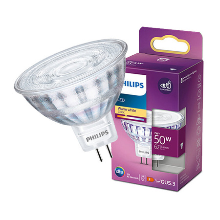 Żarówka LED MR16 7W = 50W 621lm 2700K Ciepła 36° 12V reflektor punktowy PHILIPS