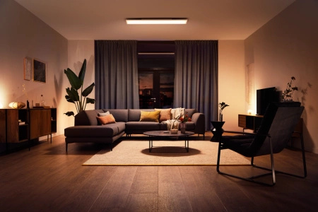 Panel LED Lampa Sufitowa Natynkowa 120x30 cm 46.5W 3750lm IP20 White Ambiance TW Biała Inteligentna SMART Zigbee Bluetooth Aurelle Philips HUE